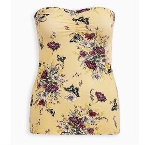 Torrid Yellow Floral Strapless Top - Sz 4